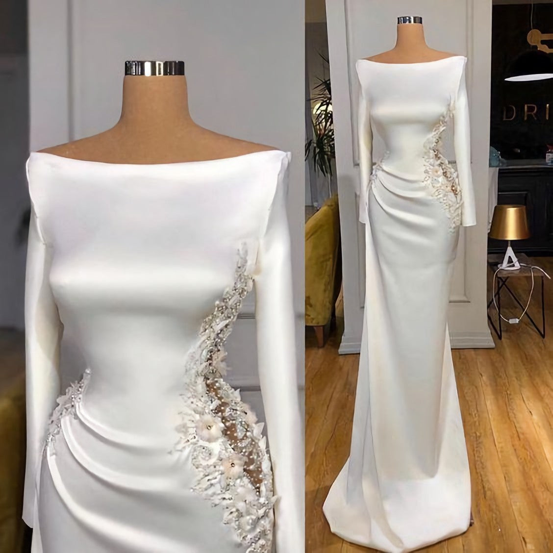 Witte avondjurk, sexy formele jurken, zeemeermin prom -ju Columbus Dresses