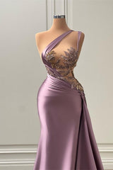 Sexy Purple Mermaid One-Shoulder Prom Kleid