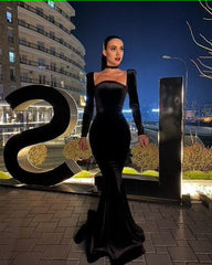 Black Long Sleeve Formal Dress Prom Gown