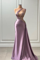 Sexy Purple Mermaid One-Shoulder Prom Kleid