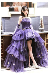 Stele violet elegante A-Line rochie de bal dragoste elegantă stele violet lolita