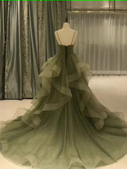 Spaghetti Strap Green Une ligne de bal robe de bal de bal robe de robe de soirée formelle