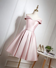 Dress To Impression, Cute Pink A Line Short Prom Dress, Pink Evening Dress