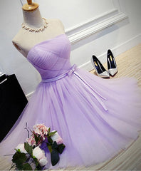 Formal Dress With Embroidered Flowers, Cute A Line Tulle Short Prom Dress, Bridesmaid Dress