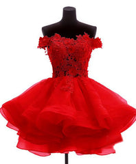 Evening Dresses For Ladies Over 67, Mini Tulle Lace Short Prom Dress, Homecoming Dress