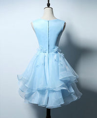 Navy Blue Dress, Cute Blue A Line Short Prom Dress, Blue Evening Dress