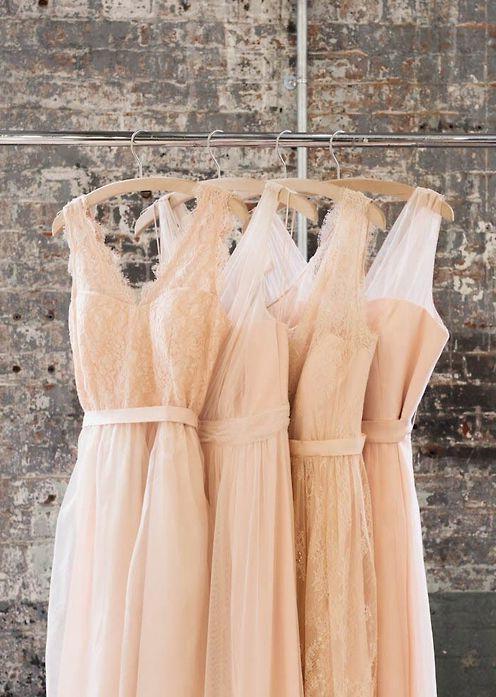Black Wedding Dress, 2024 New Arrival Blush Pink Long Tulle Bridesmaid Dresses
