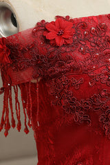 Classy Outfit Women, Burgundy Lace Long Formal Evening Dress, A-Line Lace Ball Gown