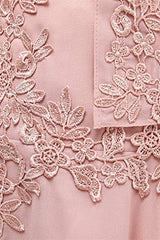 Party Dresses For Weddings, Dusty Pink Two-Piece V-Neck Appliques Mother of the Bride Dress