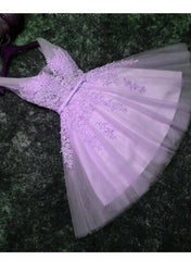 Formal Attire, Beautiful V Neckline Tulle With Applique Prom Dress