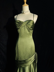 Rochie de petrecere cu stil long de stil verde, rochie verde, rochie formală
