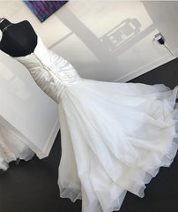 Wedding Dresses Online, 2024 Sexy Mermaid Organza With Satin Sweetheart Pleated Wedding Dresses
