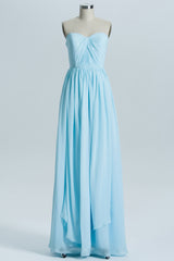 Bridesmaid Dresses Orange, Blue Chiffon A-line Long Convertible Bridesmaid Dress