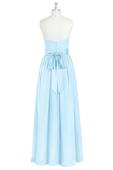 Homecomeing Dresses Vintage, Light Blue Sweetheart A-Line Bridesmaid Dress with Slit