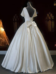 Wedding Dressed Under 1005, White Sweetheart Satin Long Bridal Dress, White Wedding Dress
