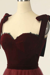 Homecoming Dresses 2041, Wine Red Sweetheart Tie-Strap A-Line Short Formal Dress