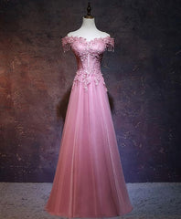 Formal Dress Websites, Burgundy Tulle Lace Off Shoulder Long Prom Dress, Burgundy Lace Evening Dress