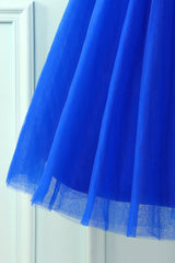 Homecomming Dresses Black, Halter Royal Blue Lace Dress