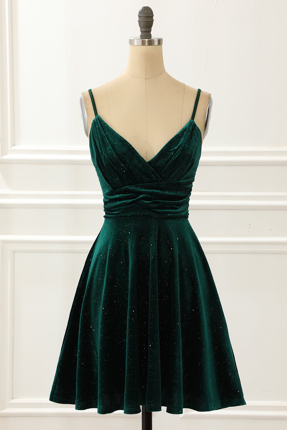 Party Dresses Weddings, Velvet Green Holiday Party Dress