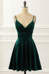 Party Dresses Weddings, Velvet Green Holiday Party Dress