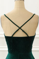 Party Dress Cocktail, Velvet Green Holiday Party Dress