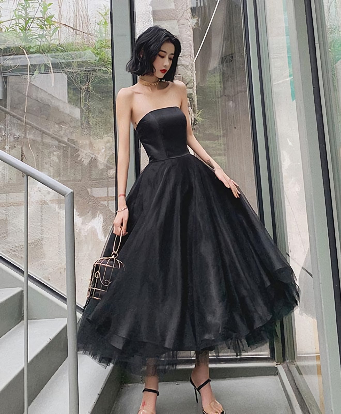 Prom Dresses 2023, Black Tulle Short Prom Dress, Black Evening Dress