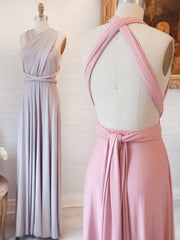Wedding Dresses Simple Elegant, Elegant A-Line Pink Long Bridesmaid Dress Wedding Party Dress