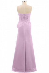 Bridesmaid Dress Design, Pink Strapless Ruffled Mermaid Long Bridesmaid Dress