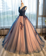 Evening Dresses Classy, Tulle V Neck Long Prom Gown Tulle Evening Gown