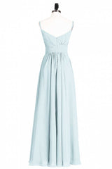 Prom Dresses Style, Mint Green Chiffon Twist Front A-Line Long Bridesmaid Dress