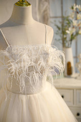 Bridesmaid Dress Stylee, Chic Sleeveless Spaghetti Straps Tulle Princess Homecoming Dresses