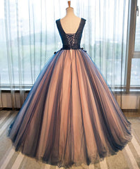 Evening Dresses 2039, Tulle V Neck Long Prom Gown Tulle Evening Gown