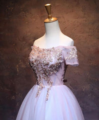 Dance Dress, Cute Lace Applique Tulle Short Prom Dress, Homecoming Dress