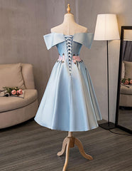Prom Dresses Corset, Blue Cute Short Prom Dress, Blue Homecoming Dress