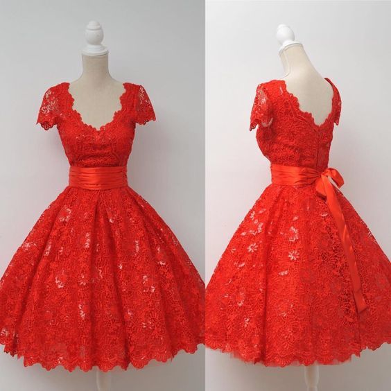 Beauty Dress, red homecoming dress lace homecoming dress cute homecoming dress