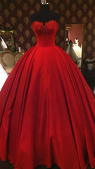 Wedding Dresses Gowns, red tulle ball gowns floor length prom dresses strapless beading wedding dresses bridal dress