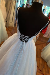 Party Dress Baby, Elegant Straps Lace-Up Back Blush Long Prom Dress