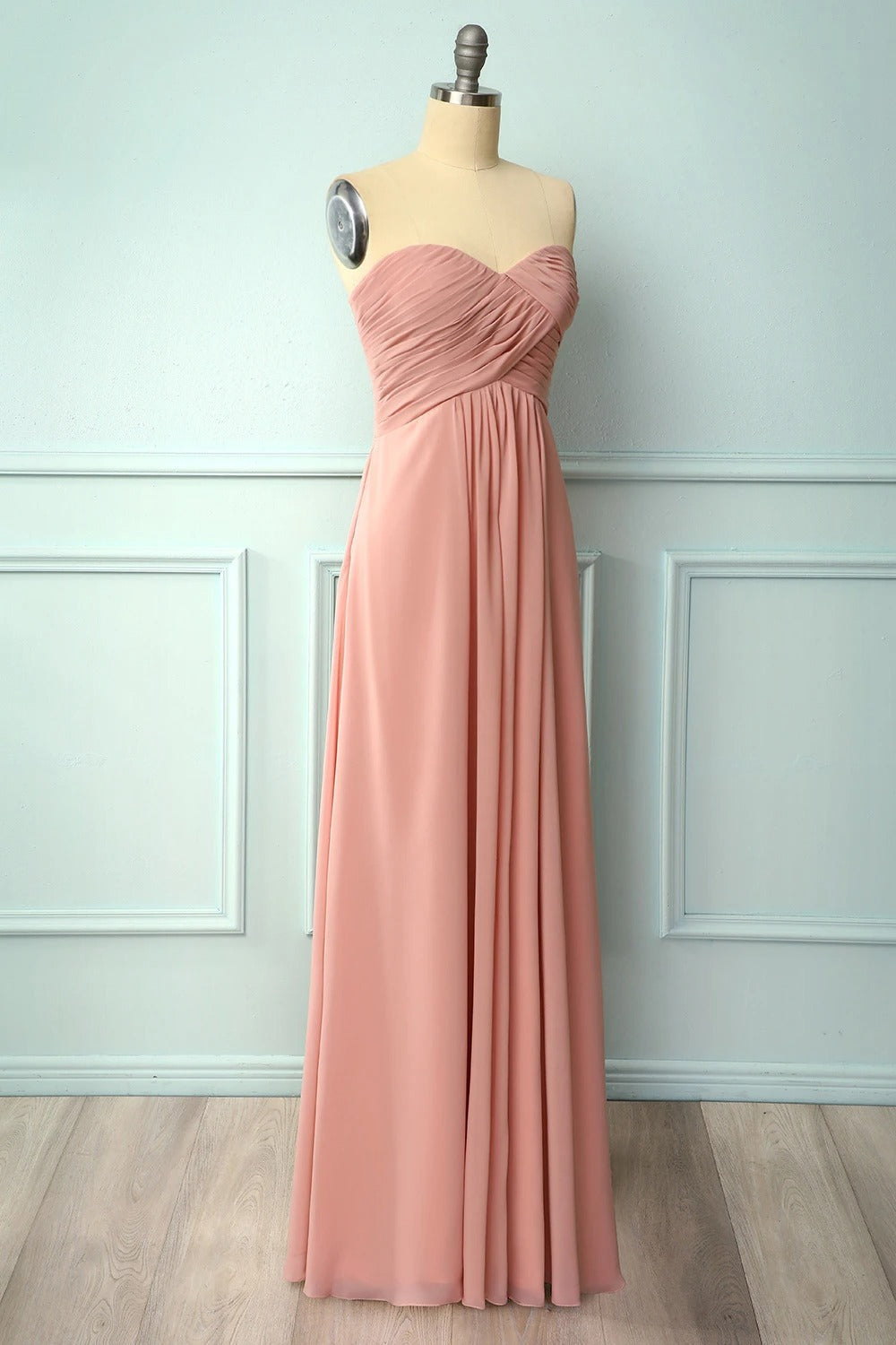 Stylish Outfit, Elegant Sweetheart Pleated Blush Bridesmaid Dress