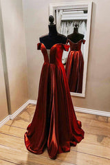 Prom Dresses Long Formal Evening Gown, Off the shoulder Red Long Prom Dress