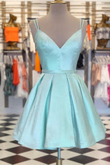 Party Dress Stores, Double Straps A-line Short Homecoming Dress