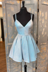 Party Dress Dress Up, Double Straps A-line Short Homecoming Dress