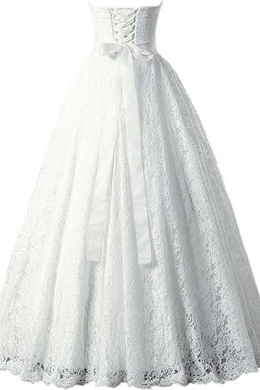 Wedding Dress Store, A-line Sweetheart Floor Length Lace Wedding Dresses