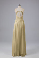 Party Dresses Long, Beautiful Spaghetti Straps Backless Long Bridesmaid Dresses