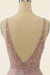 Prom Dresses Fitting, Blush Tulle & Sequins Prom Dress