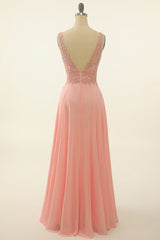 Prom Dresses 2045 Ball Gown, Blush Appliques Chiffon Prom Dress