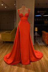 Party Dress Codes, Beautiful Red Starps Sweetheart Long Prom Dress With Split
