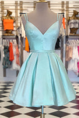 Bridesmaids Dresses Styles, Chic Spaghetti Straps A Line Short Homecoming Dresses
