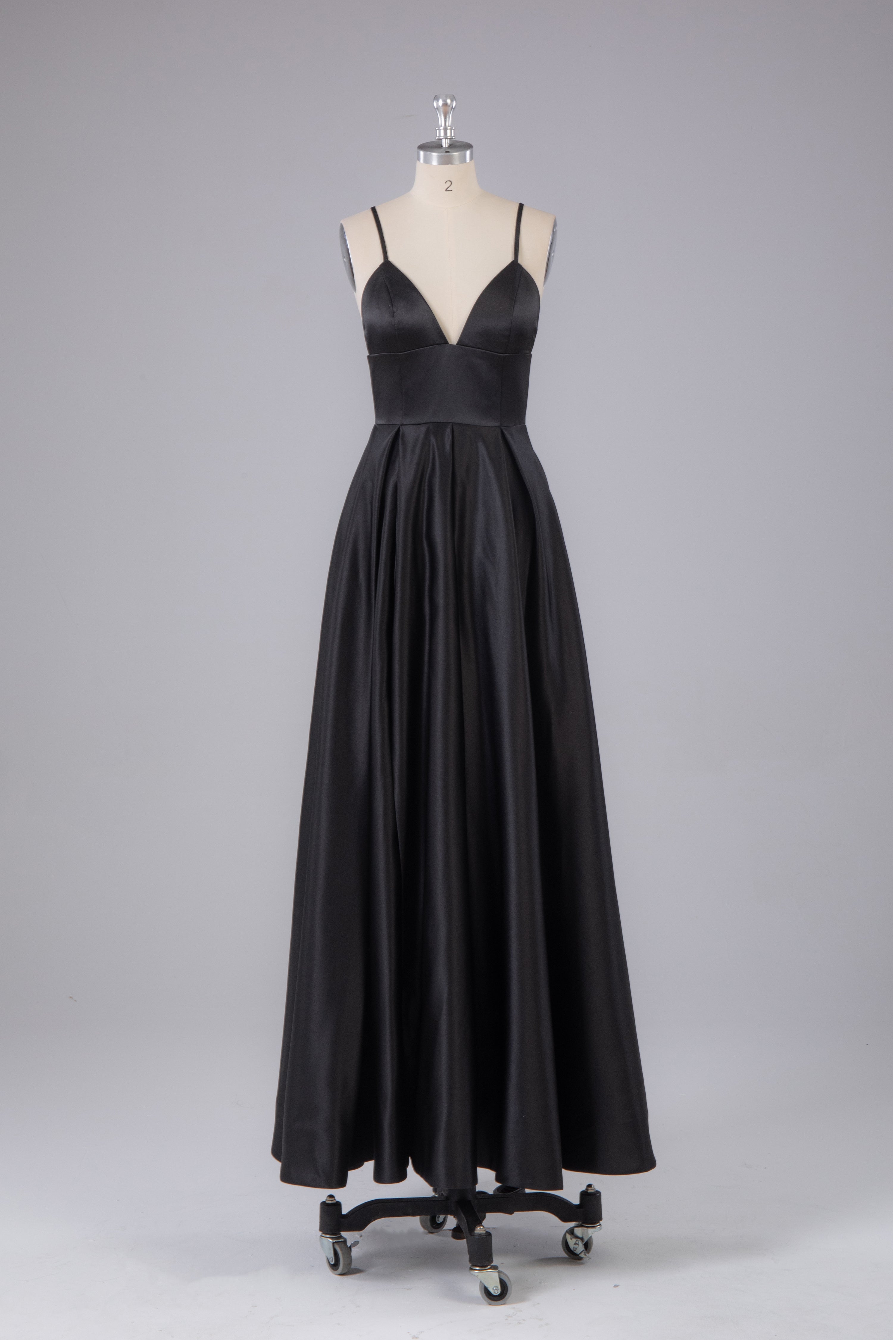Bridesmaid Dress Color Schemes, Elegant A Line Satin Spaghetti Straps Long Prom Dress
