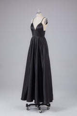 Bridesmaid Dresses Color Scheme, Elegant A Line Satin Spaghetti Straps Long Prom Dress