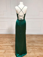 Prom Dresses 2028 Long Sleeve, straps mermaid long formal dress prom dress with side slit and cowl neck